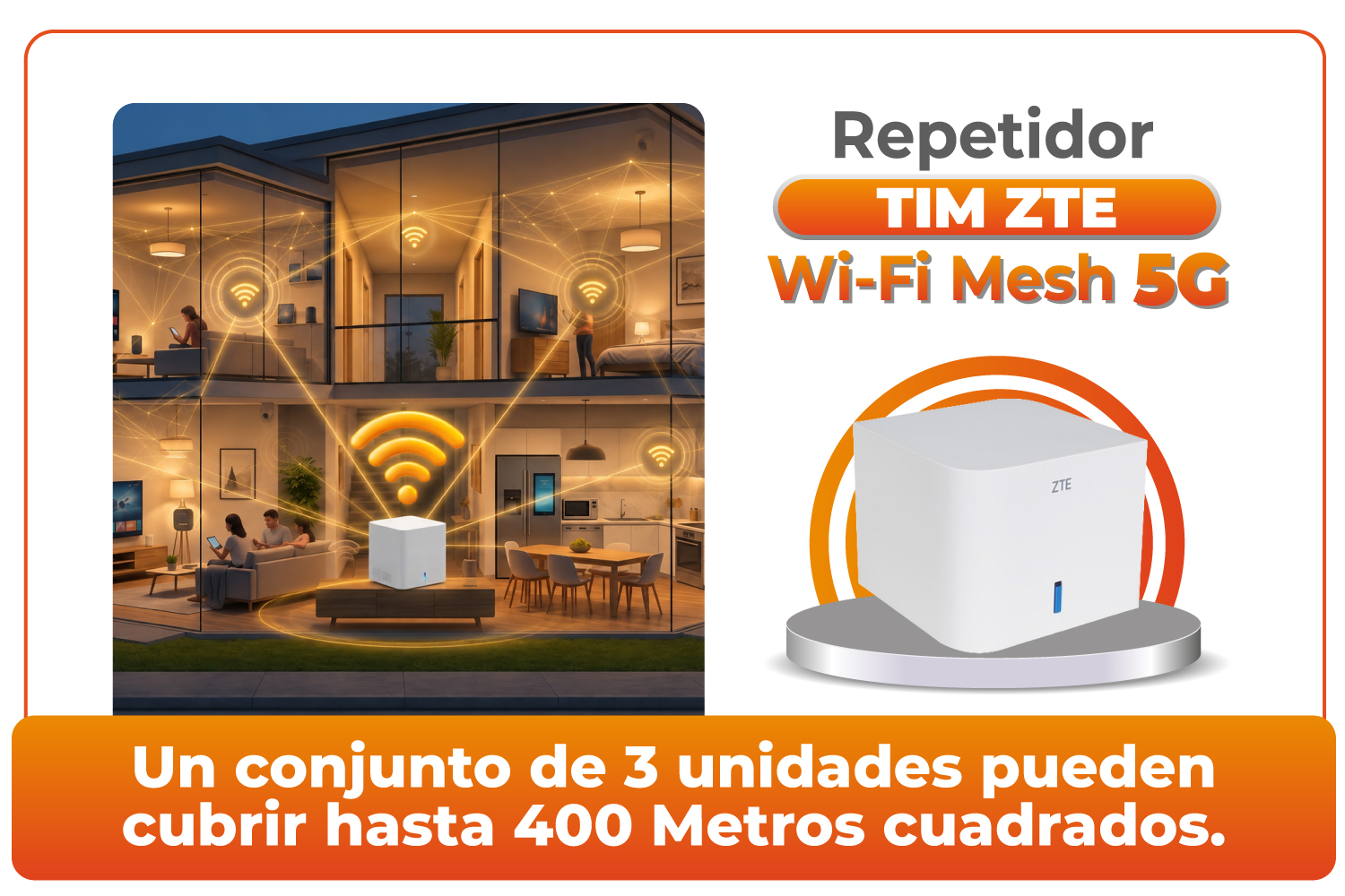 Repetidor TIM ZTE Wi-Fi Mesh 5G